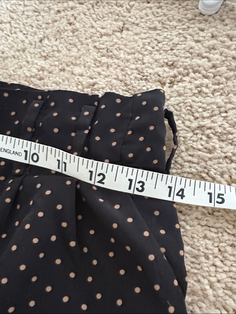 Forever 21 Black Silky Dress Pants with Tan Polka Dots - Picture 6 of 7